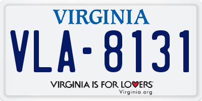 VA license plate VLA8131