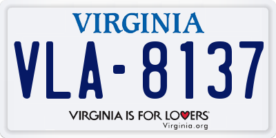 VA license plate VLA8137