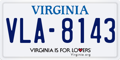 VA license plate VLA8143
