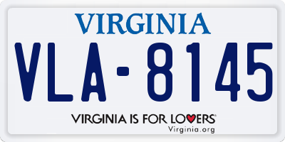 VA license plate VLA8145