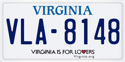 VA license plate VLA8148