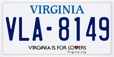 VA license plate VLA8149