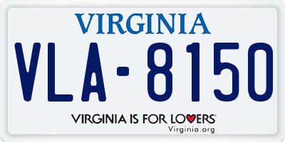 VA license plate VLA8150