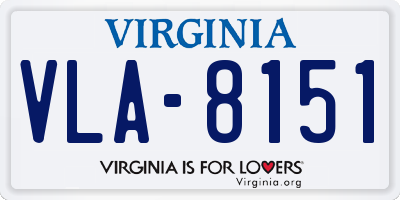 VA license plate VLA8151