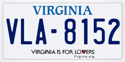 VA license plate VLA8152