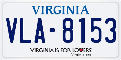 VA license plate VLA8153