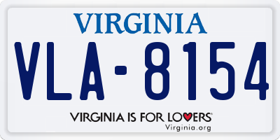 VA license plate VLA8154