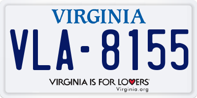 VA license plate VLA8155