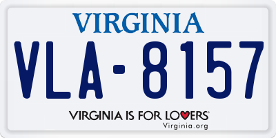 VA license plate VLA8157