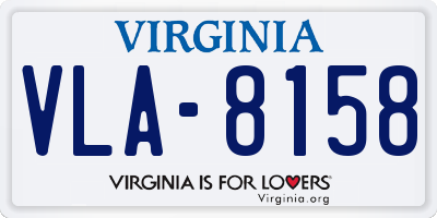 VA license plate VLA8158