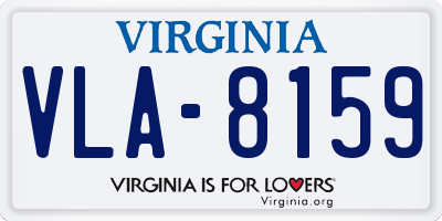 VA license plate VLA8159