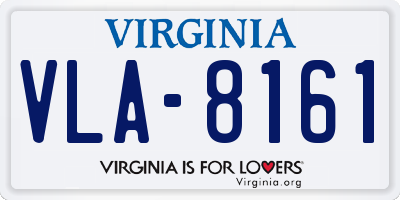 VA license plate VLA8161