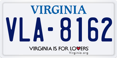 VA license plate VLA8162