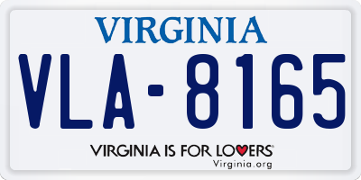 VA license plate VLA8165