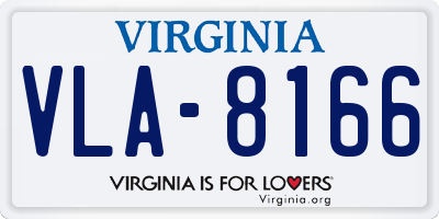 VA license plate VLA8166