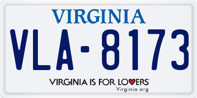 VA license plate VLA8173