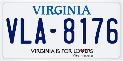 VA license plate VLA8176
