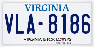 VA license plate VLA8186