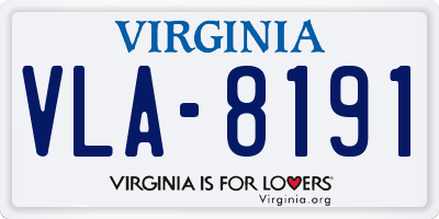 VA license plate VLA8191