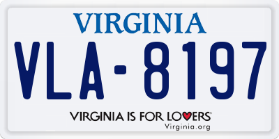 VA license plate VLA8197