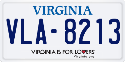 VA license plate VLA8213