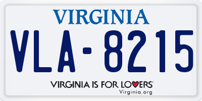 VA license plate VLA8215