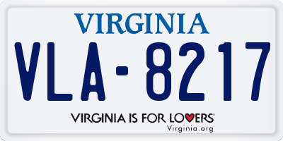 VA license plate VLA8217