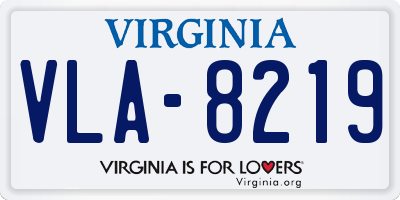 VA license plate VLA8219