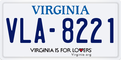 VA license plate VLA8221