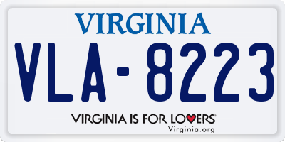 VA license plate VLA8223