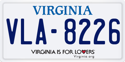 VA license plate VLA8226