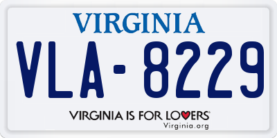 VA license plate VLA8229
