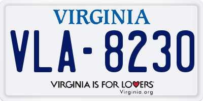 VA license plate VLA8230