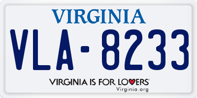 VA license plate VLA8233