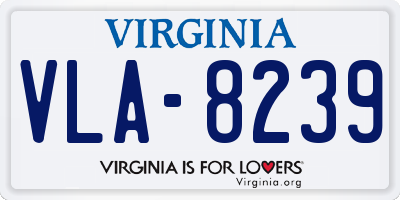 VA license plate VLA8239