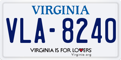 VA license plate VLA8240