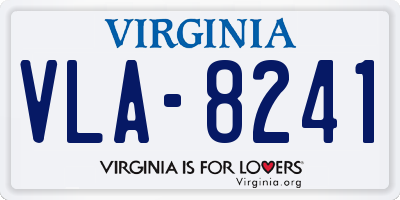 VA license plate VLA8241