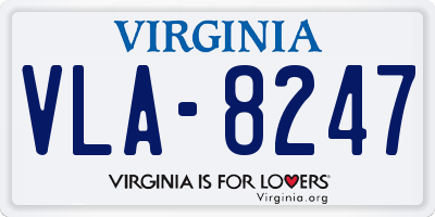 VA license plate VLA8247
