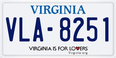 VA license plate VLA8251