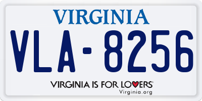 VA license plate VLA8256