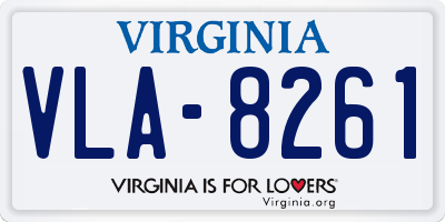 VA license plate VLA8261