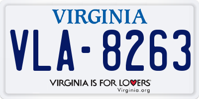 VA license plate VLA8263
