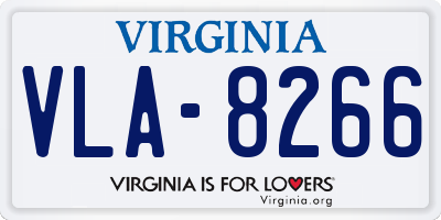 VA license plate VLA8266