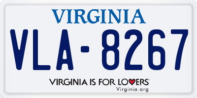 VA license plate VLA8267