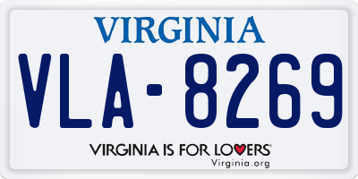 VA license plate VLA8269