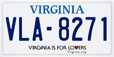 VA license plate VLA8271