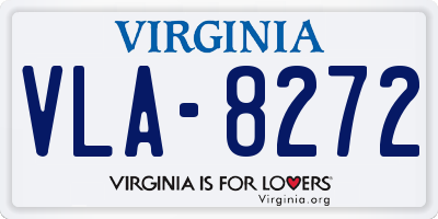 VA license plate VLA8272