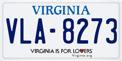 VA license plate VLA8273