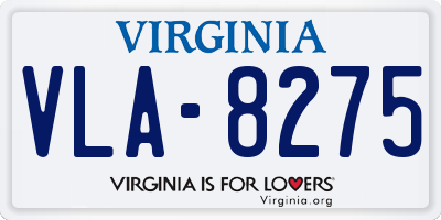 VA license plate VLA8275
