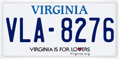 VA license plate VLA8276